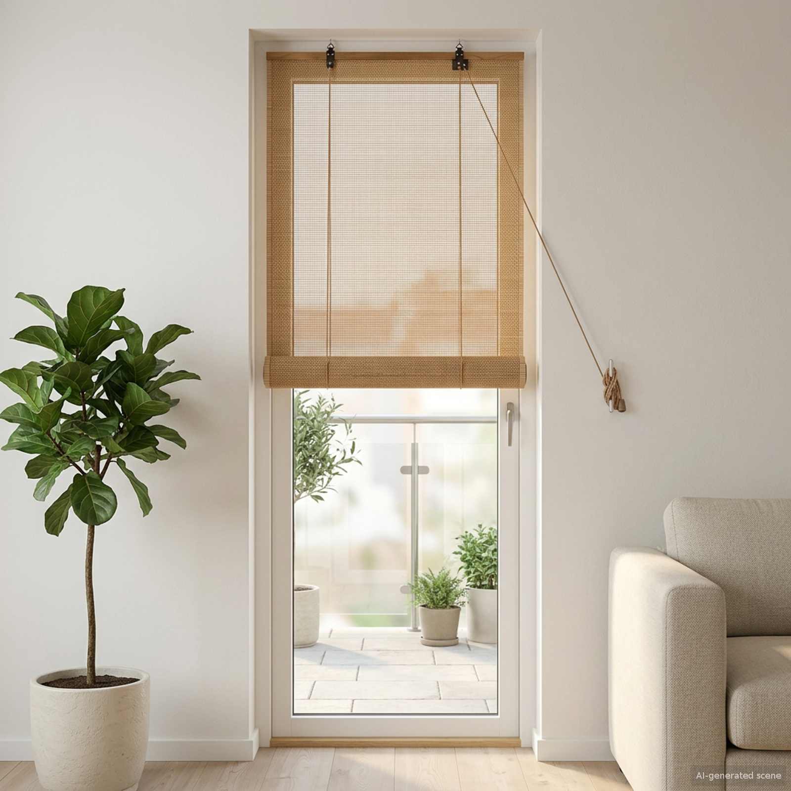 vidaXL Rolgordijn Bruin 40 x 160 cm Bamboe