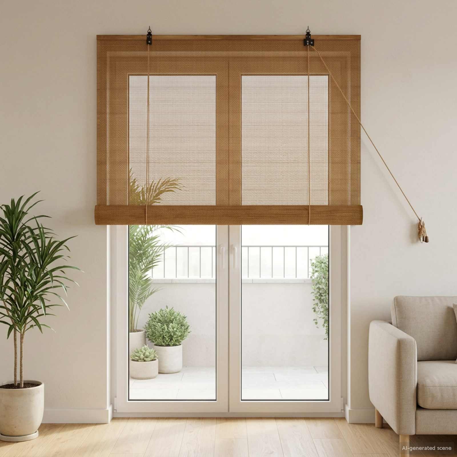 vidaXL Rolgordijn Bruin 40 x 160 cm Bamboe