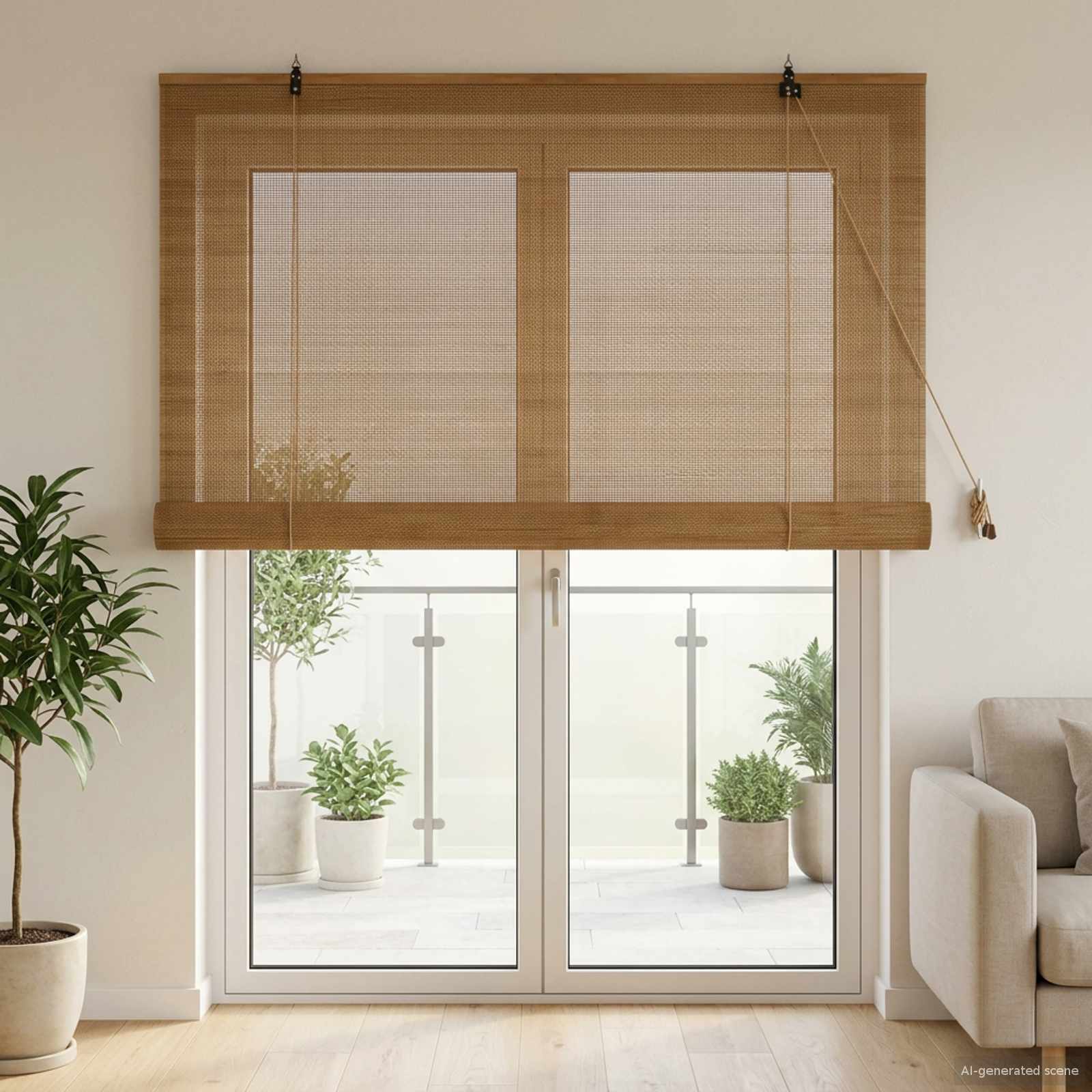 vidaXL Rolgordijn Bruin 40 x 160 cm Bamboe