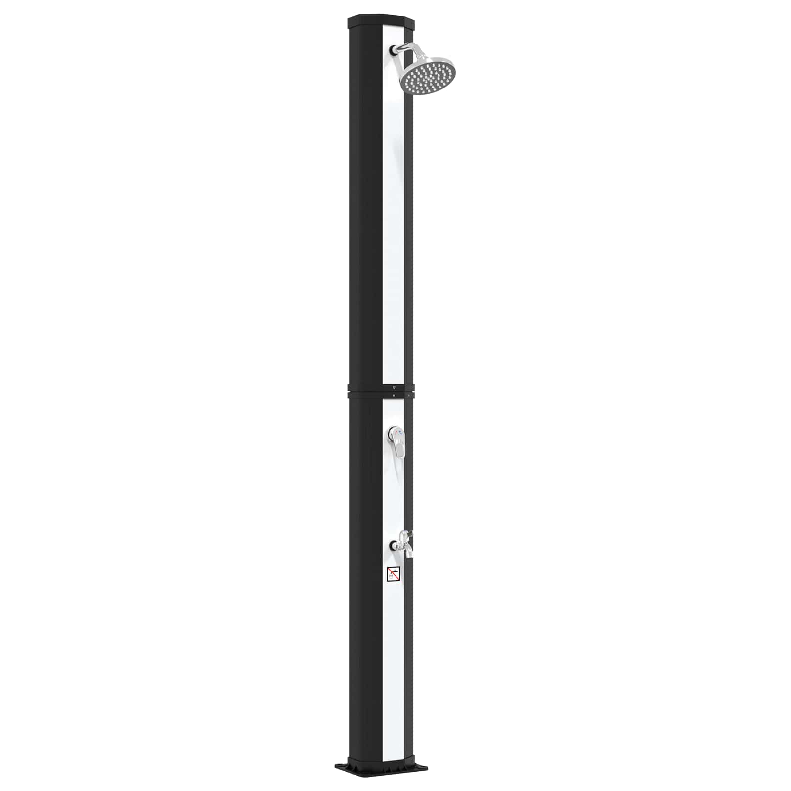 vidaXL Zonnedouche met douchekop en kraan 40 L, zwart en zilver