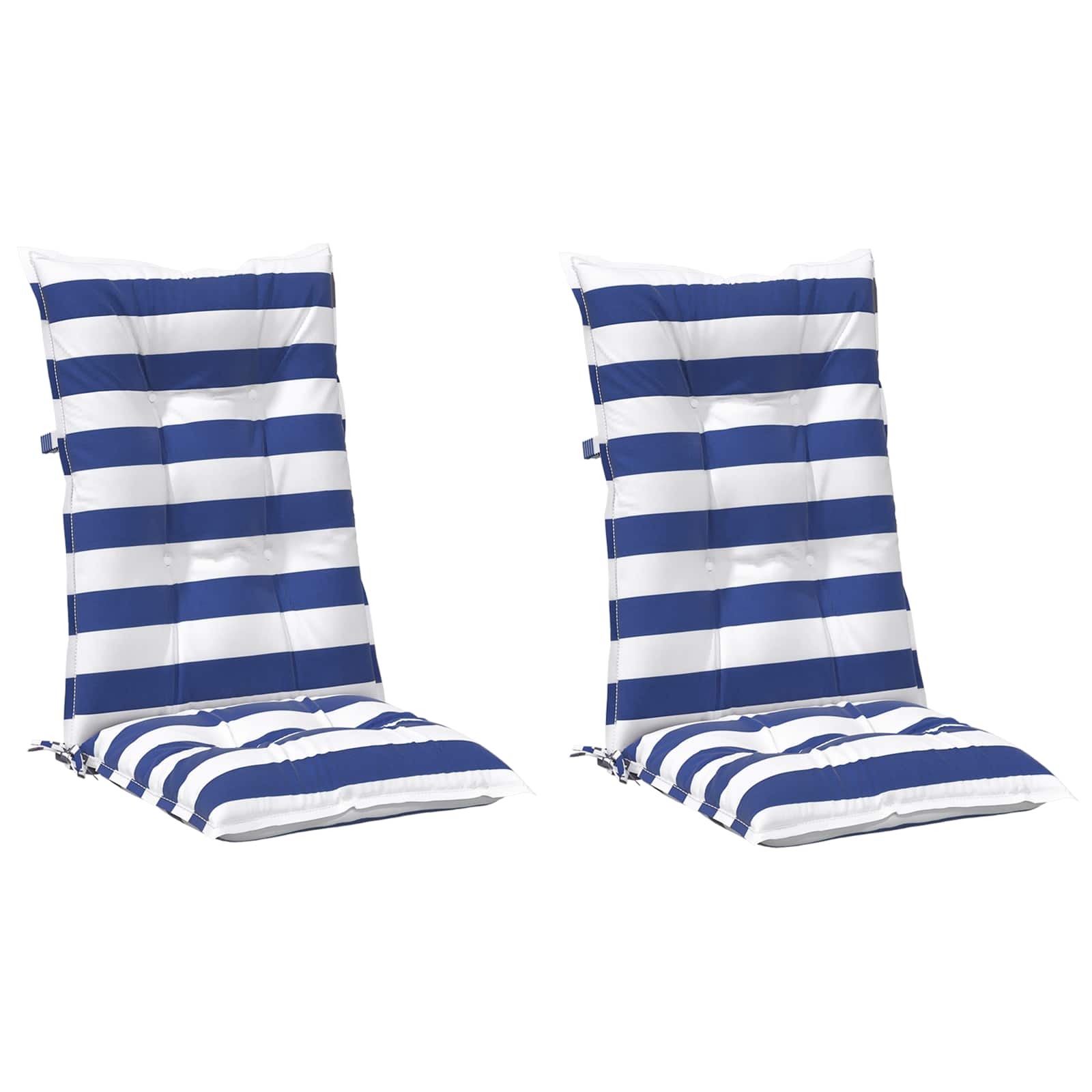 vidaXL Buiten Kussen 2 pcs Blauw en Wit 120 x 50 x 7 cm Stof