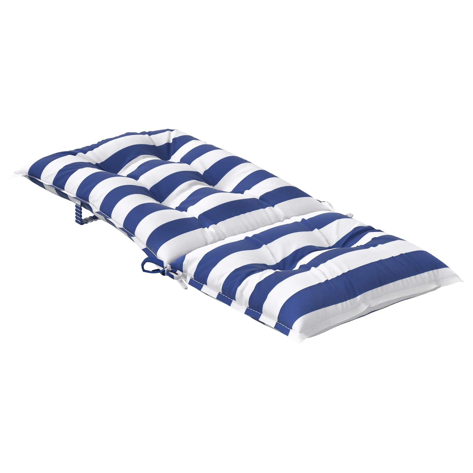 vidaXL Buiten Kussen 2 pcs Blauw en Wit 120 x 50 x 7 cm Stof