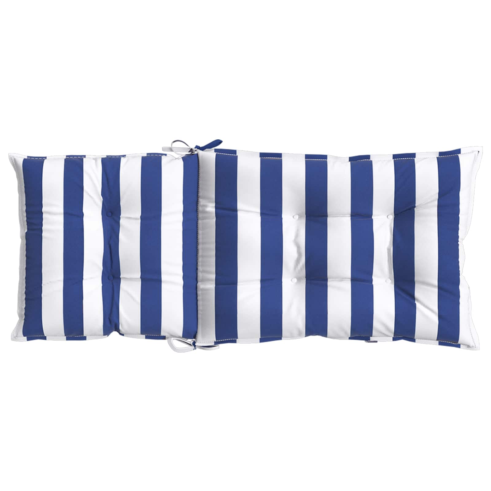 vidaXL Buiten Kussen 2 pcs Blauw en Wit 120 x 50 x 7 cm Stof
