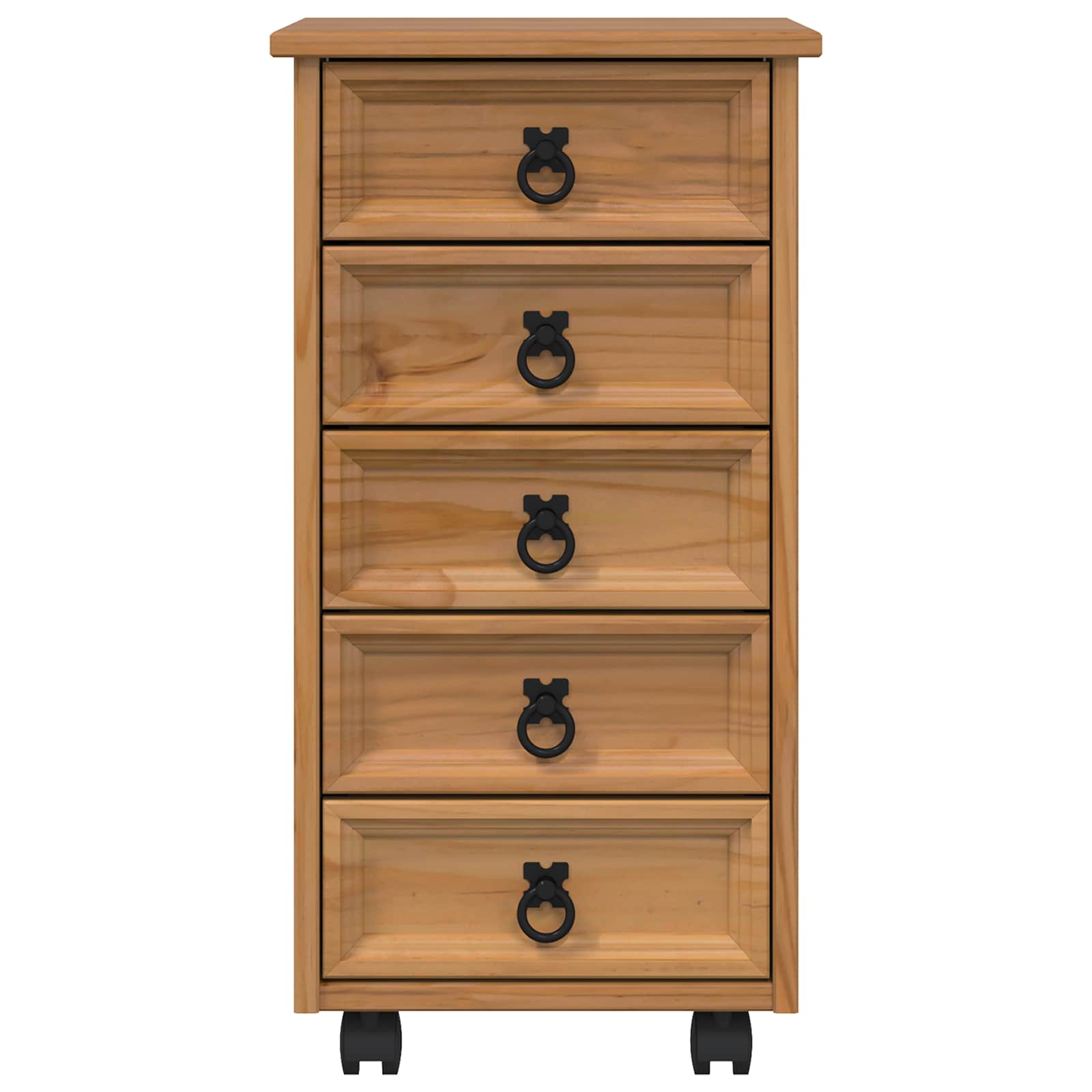 vidaXL Rolkast met lades CORONA Massief grenenhout en engineered wood