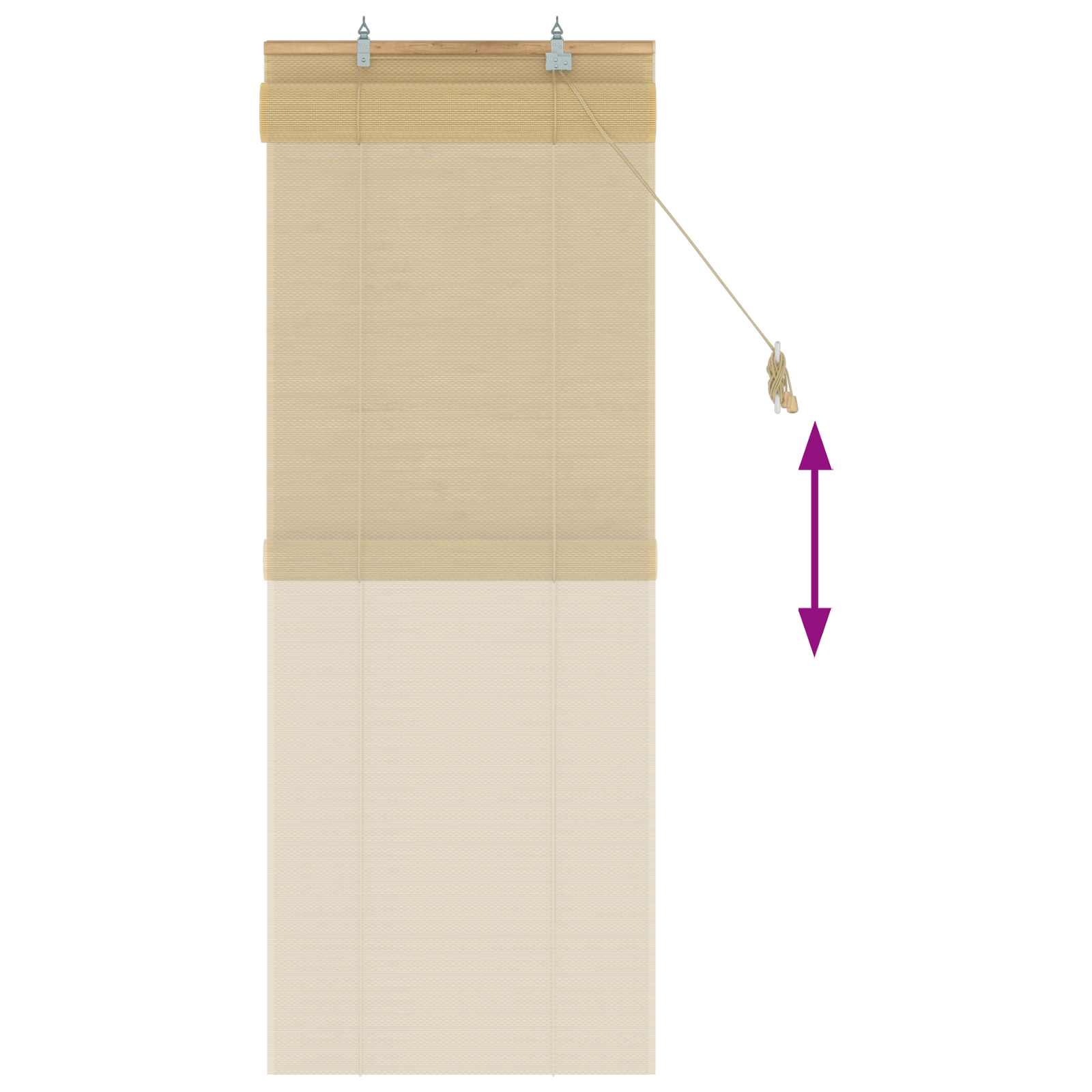 vidaXL Rolgordijn Naturel 40 x 160 cm Bamboe