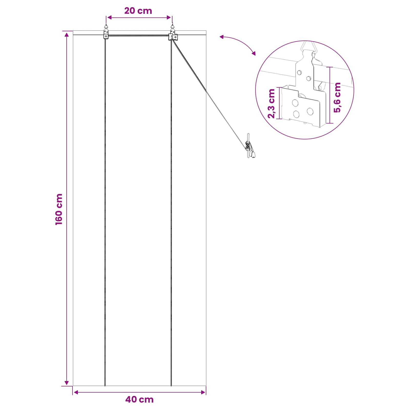 vidaXL Rolgordijn Naturel 40 x 160 cm Bamboe