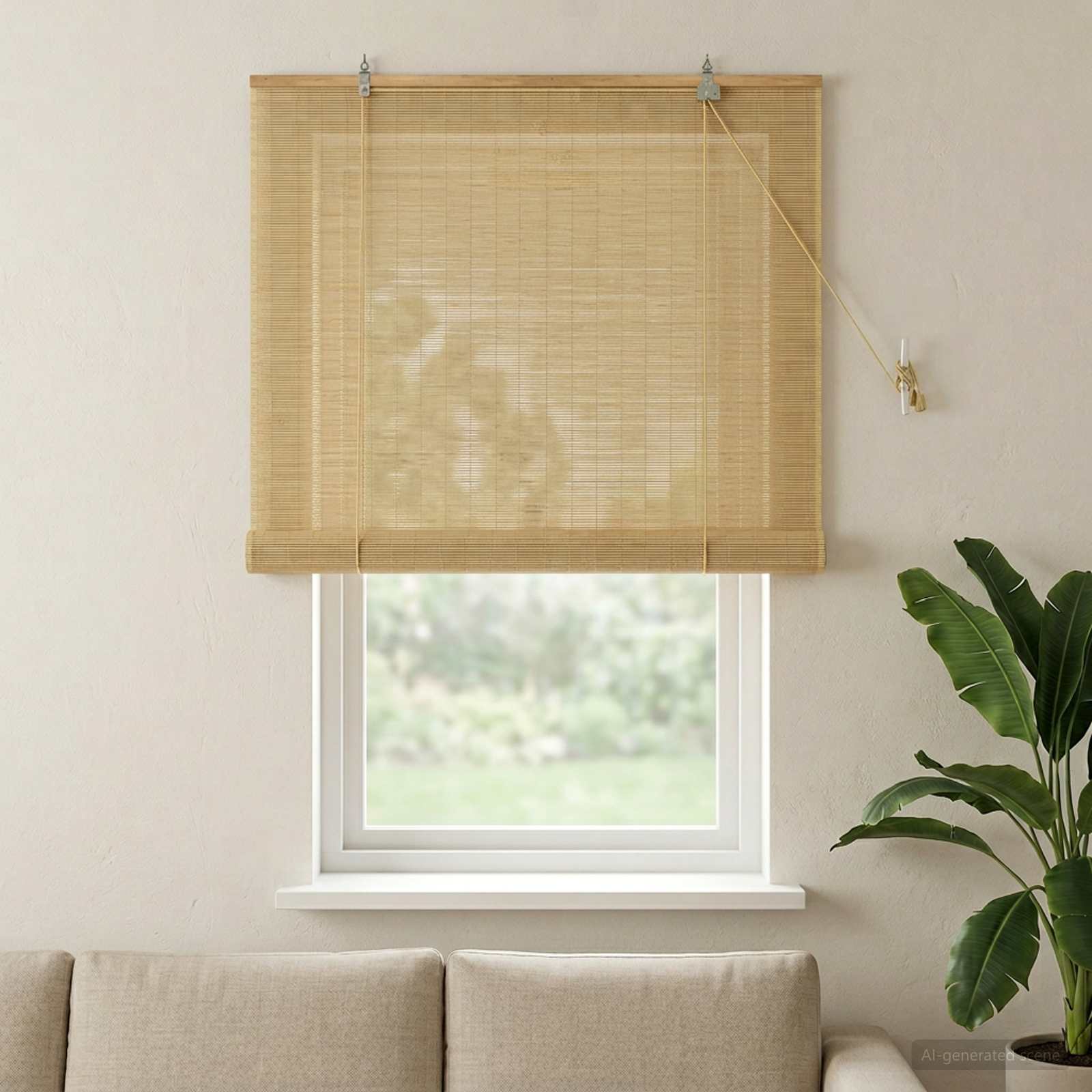 vidaXL Rolgordijn Naturel 40 x 160 cm Bamboe