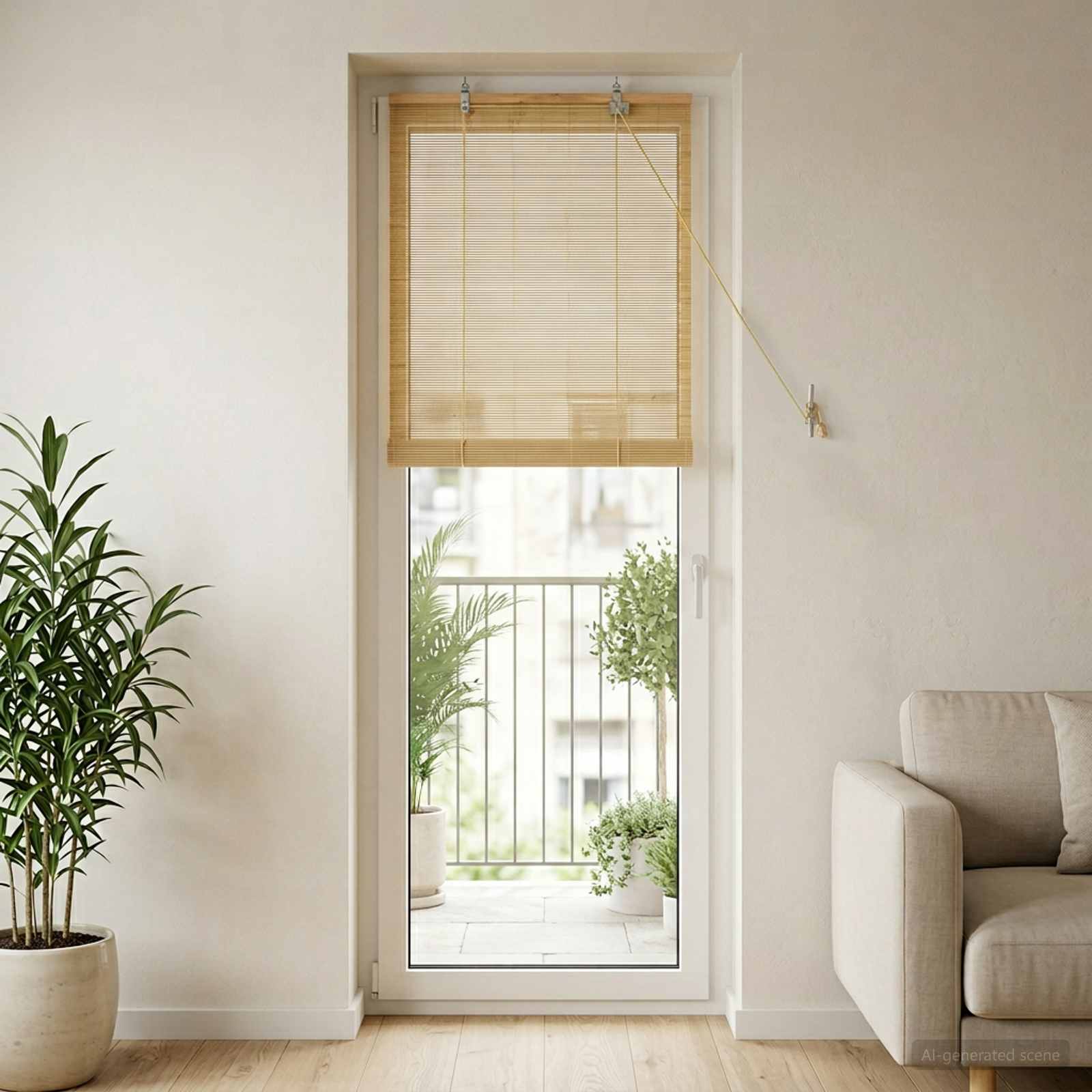 vidaXL Rolgordijn Naturel 40 x 160 cm Bamboe