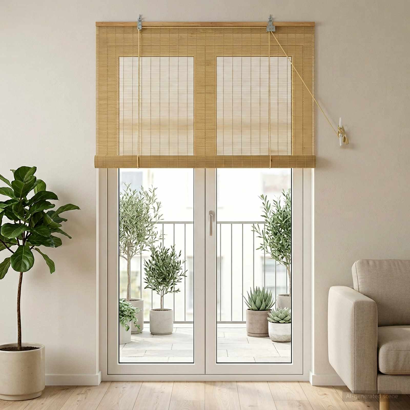 vidaXL Rolgordijn Naturel 40 x 160 cm Bamboe
