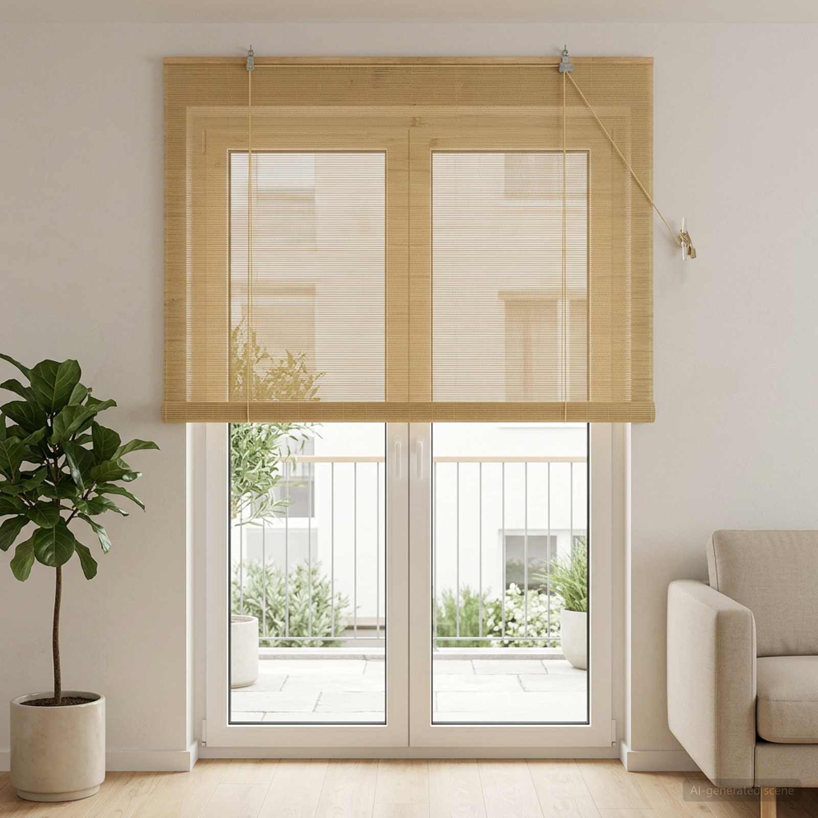 vidaXL Rolgordijn Naturel 40 x 160 cm Bamboe