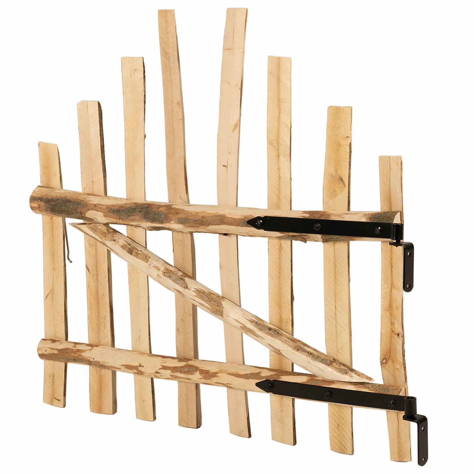 vidaXL Gebogen hekdeur 100 x 90 cm Geïmpregneerd Hazelhout Naturel
