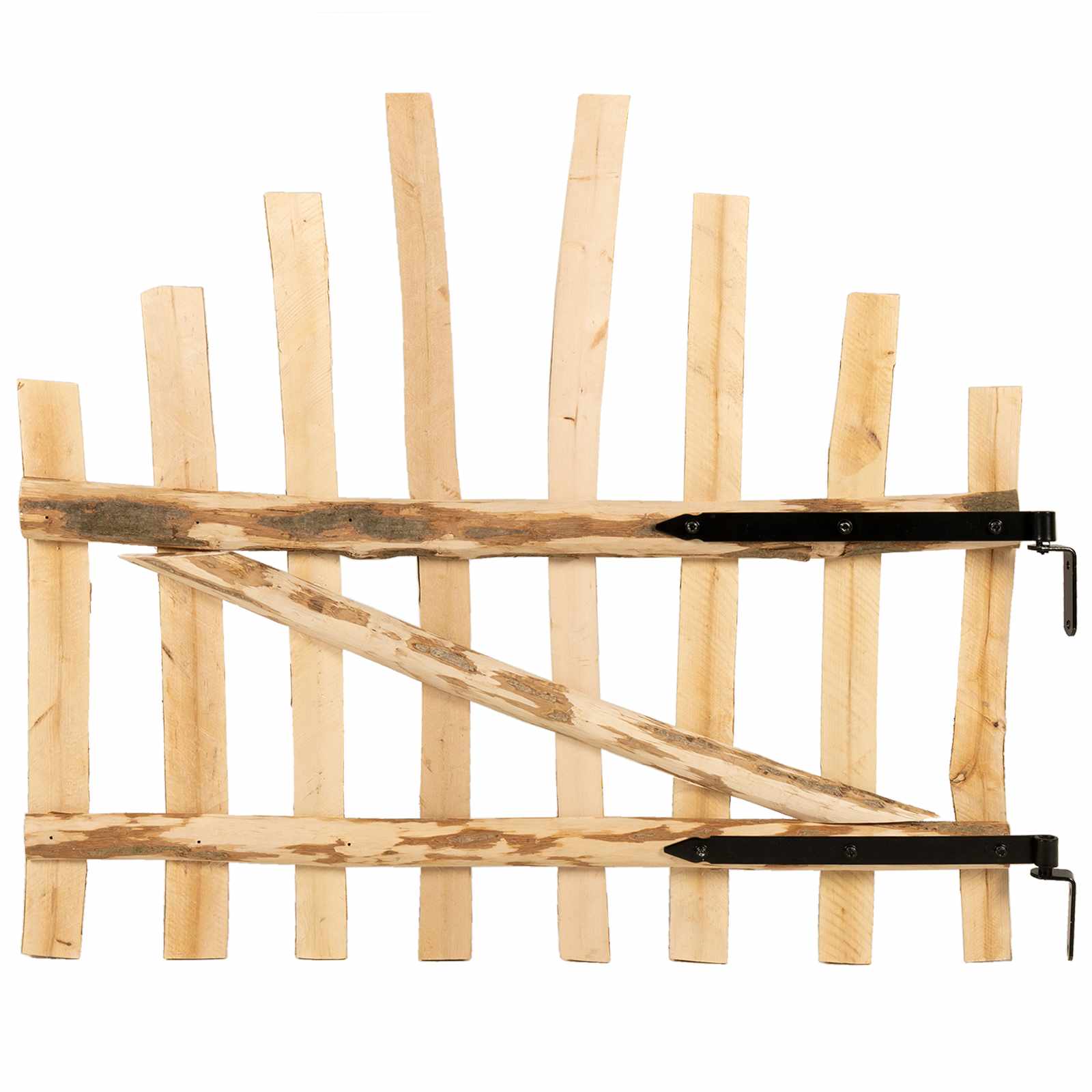 vidaXL Gebogen hekdeur 100 x 90 cm Geïmpregneerd Hazelhout Naturel
