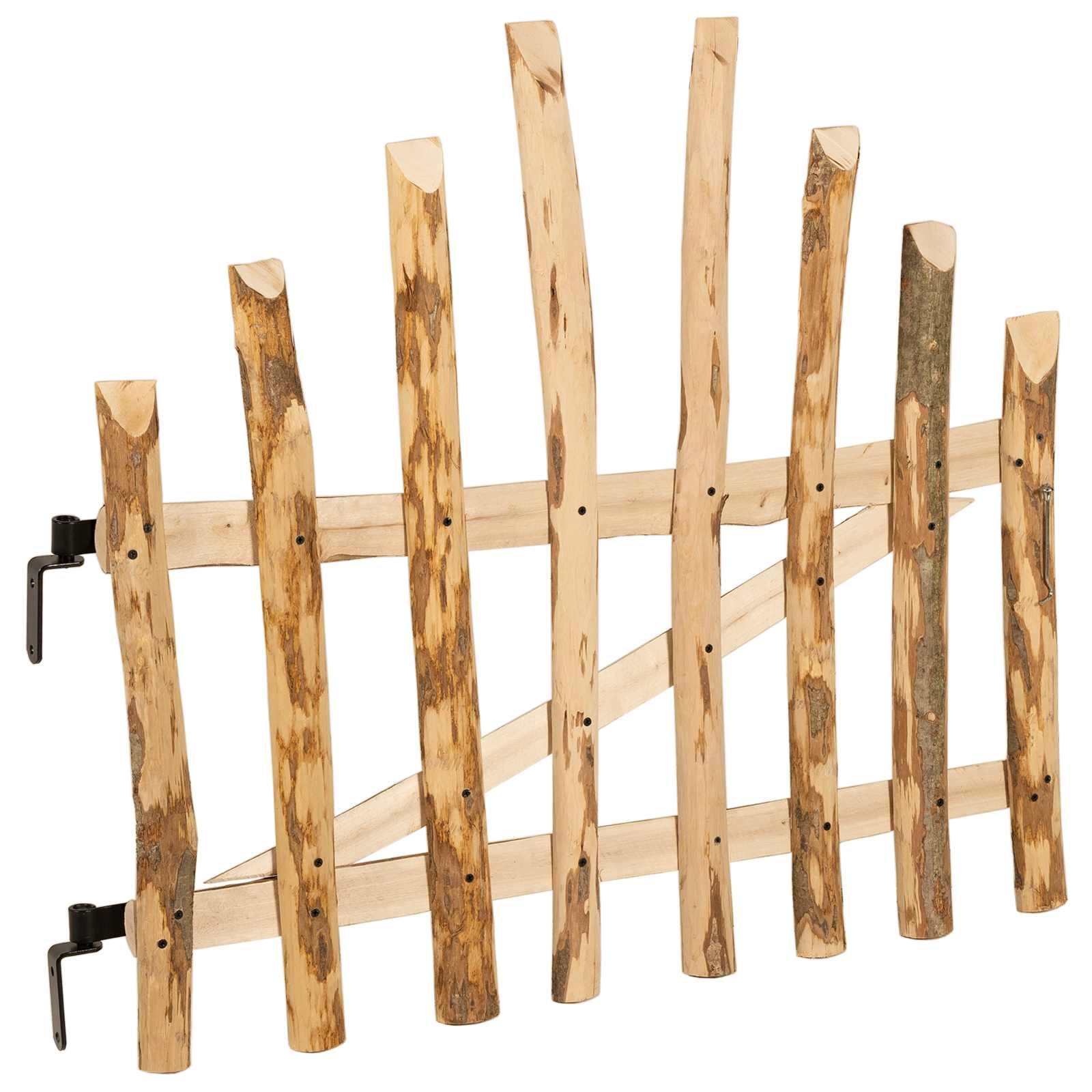 vidaXL Gebogen hekdeur 100 x 90 cm Geïmpregneerd Hazelhout Naturel
