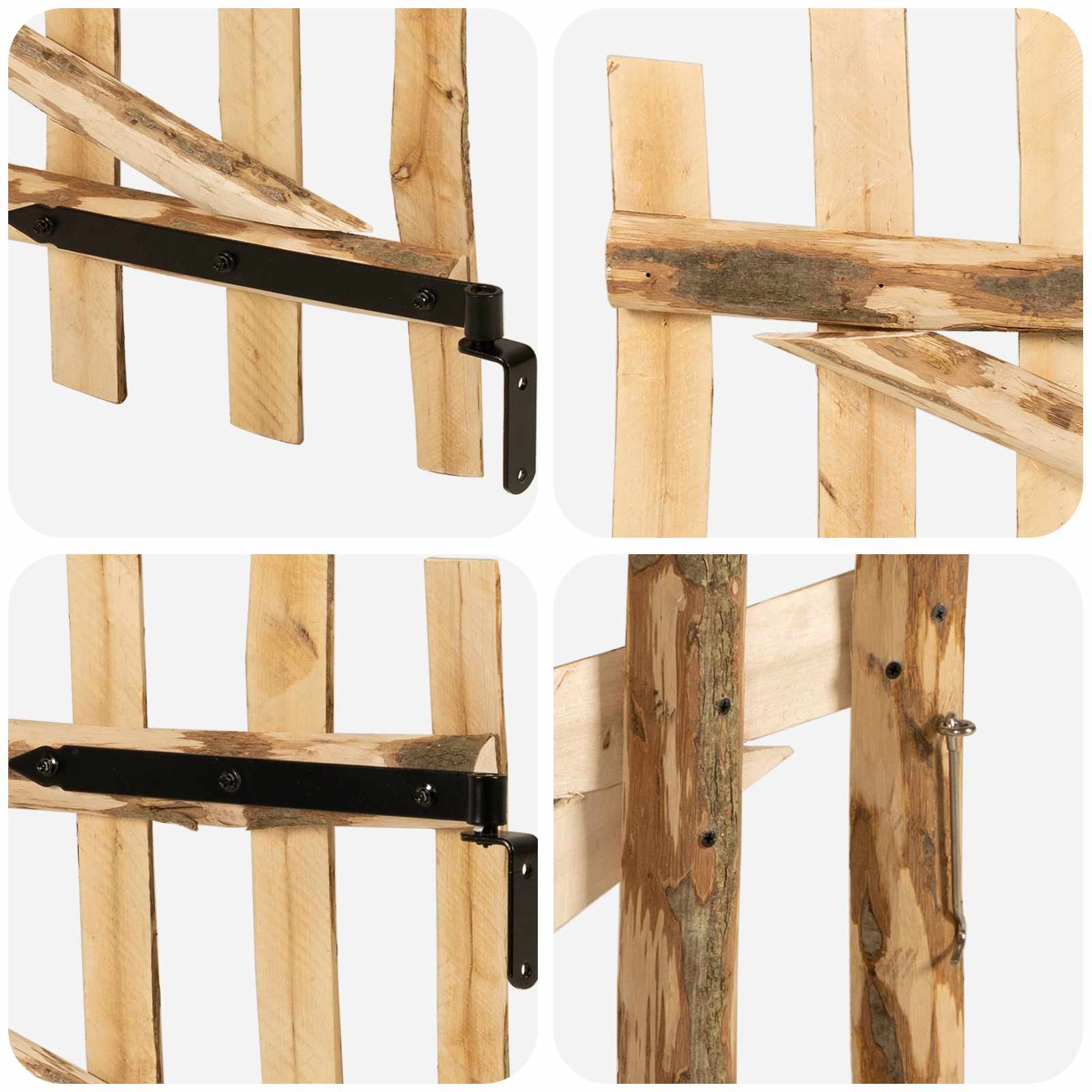 vidaXL Gebogen hekdeur 100 x 90 cm Geïmpregneerd Hazelhout Naturel