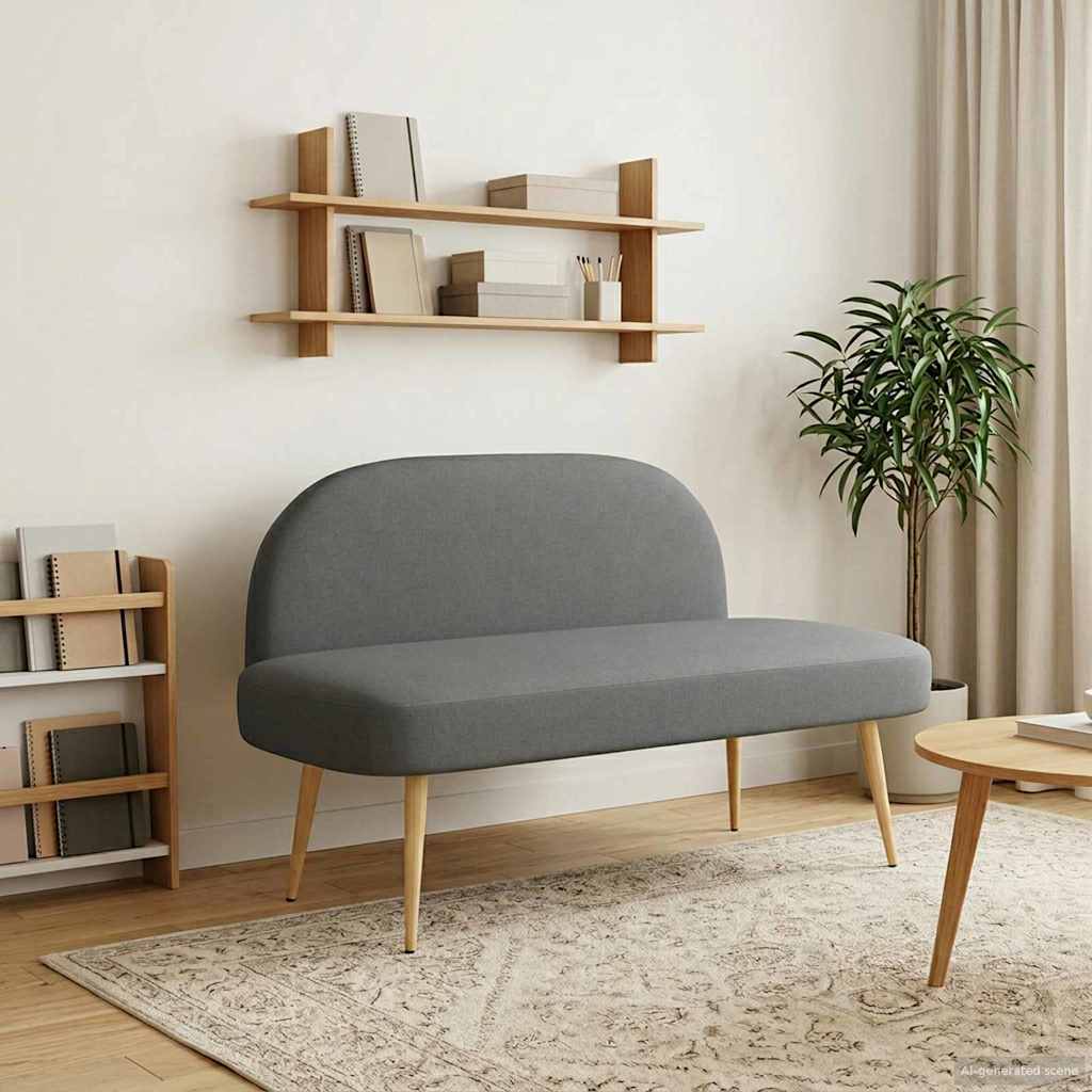 vidaXL Gestoffeerde bank met rugleuning Lichtgrijs 110 x 60 x 76 cm