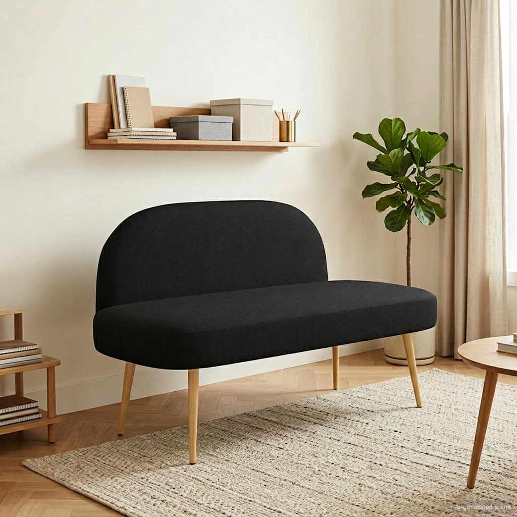 vidaXL Gestoffeerde bank met rugleuning Lichtgrijs 110 x 60 x 76 cm