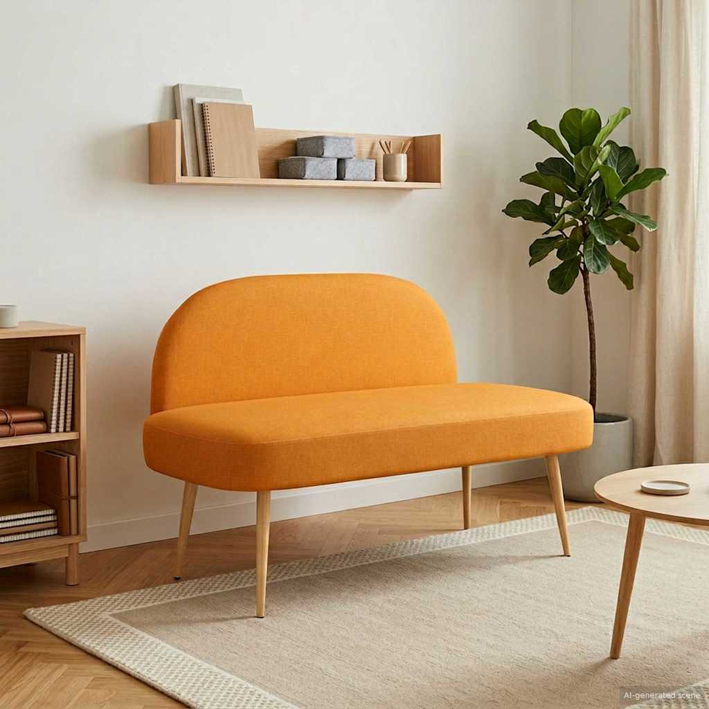 vidaXL Gestoffeerde bank met rugleuning Lichtgrijs 110 x 60 x 76 cm