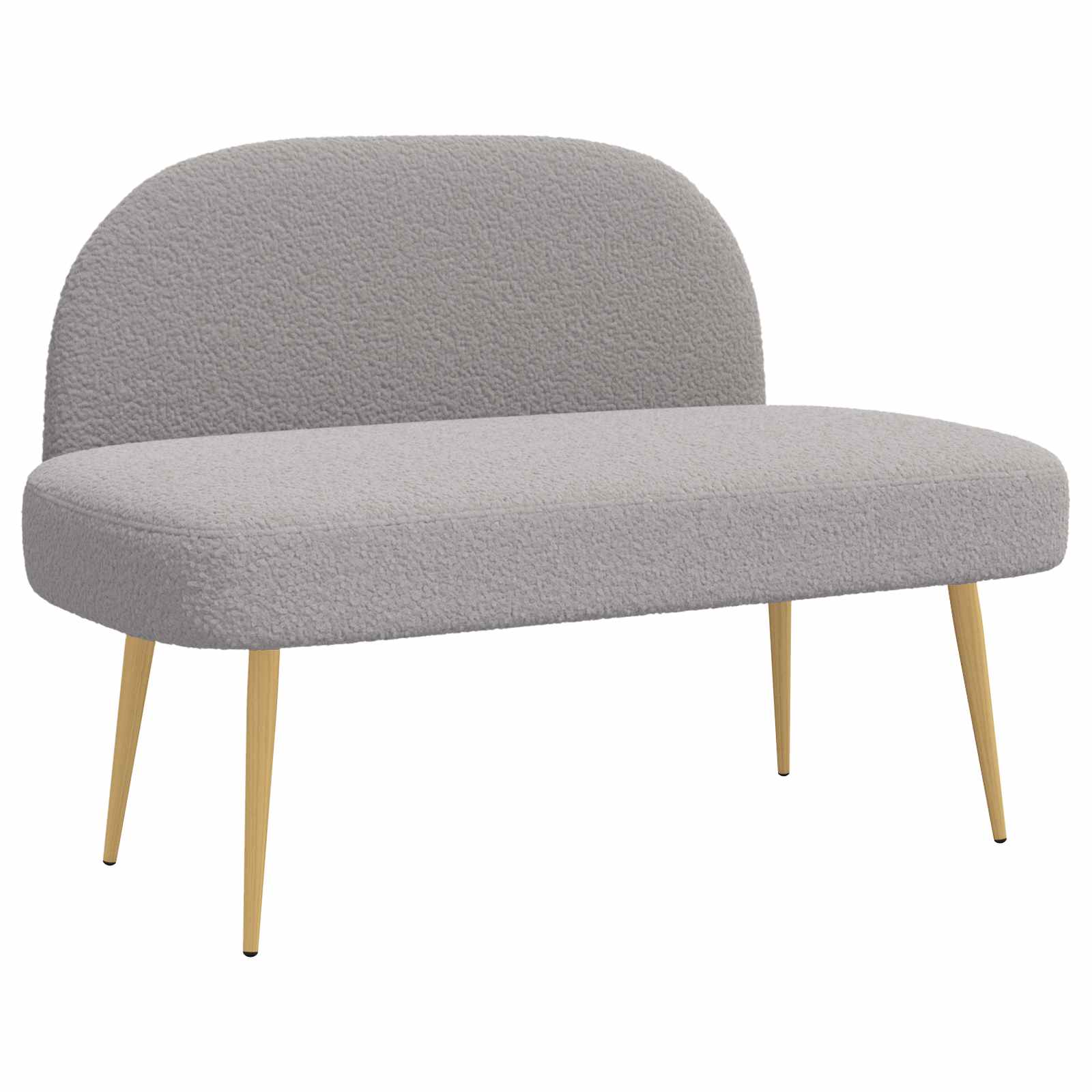 vidaXL Beklede bank met rugleuning Lichtgrijs 110 x 60 x 76 cm Bouclé
