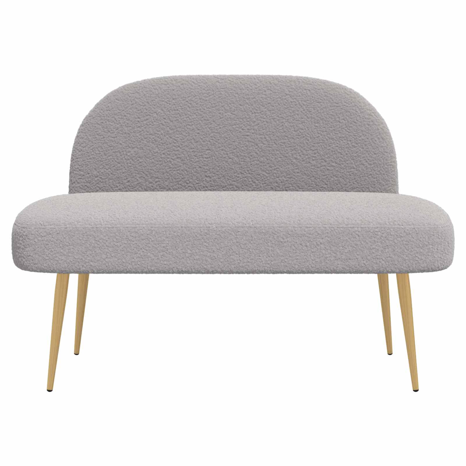 vidaXL Beklede bank met rugleuning Lichtgrijs 110 x 60 x 76 cm Bouclé