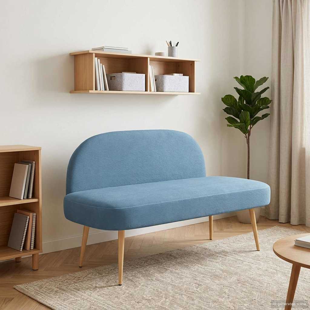 vidaXL Beklede bank met rugleuning Lichtgrijs 110 x 60 x 76 cm