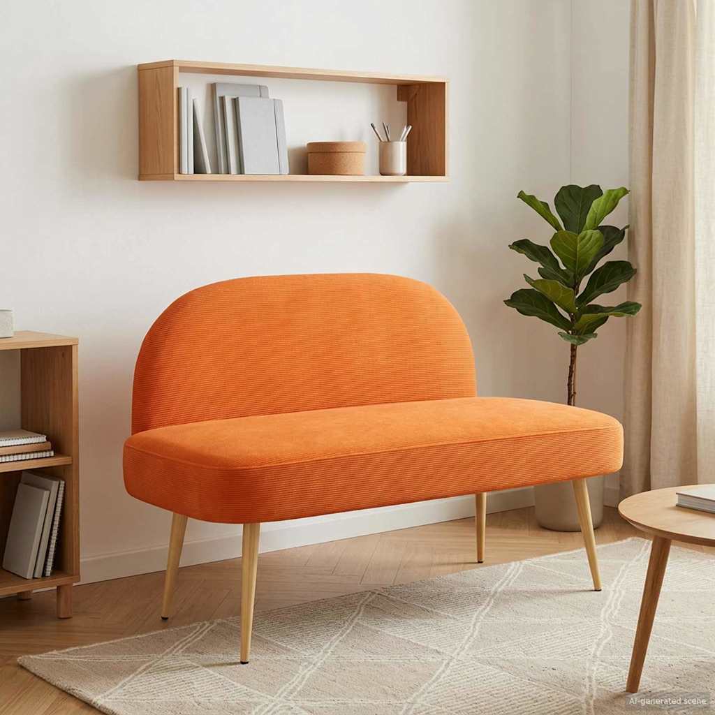 vidaXL Beklede bank met rugleuning Lichtgrijs 110 x 60 x 76 cm