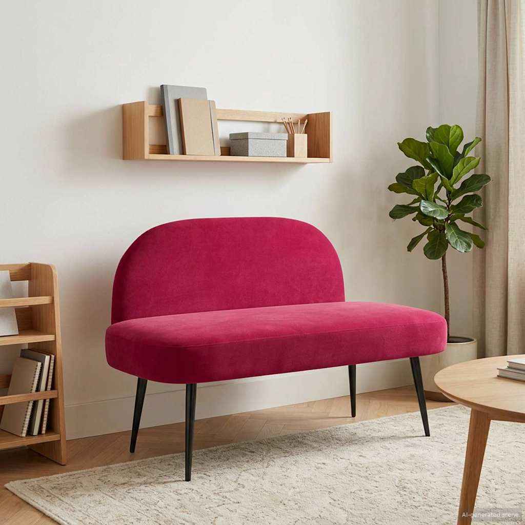 vidaXL Beklede bank met rugleuning Lichtgrijs 110 x 60 x 76 cm Fluweel