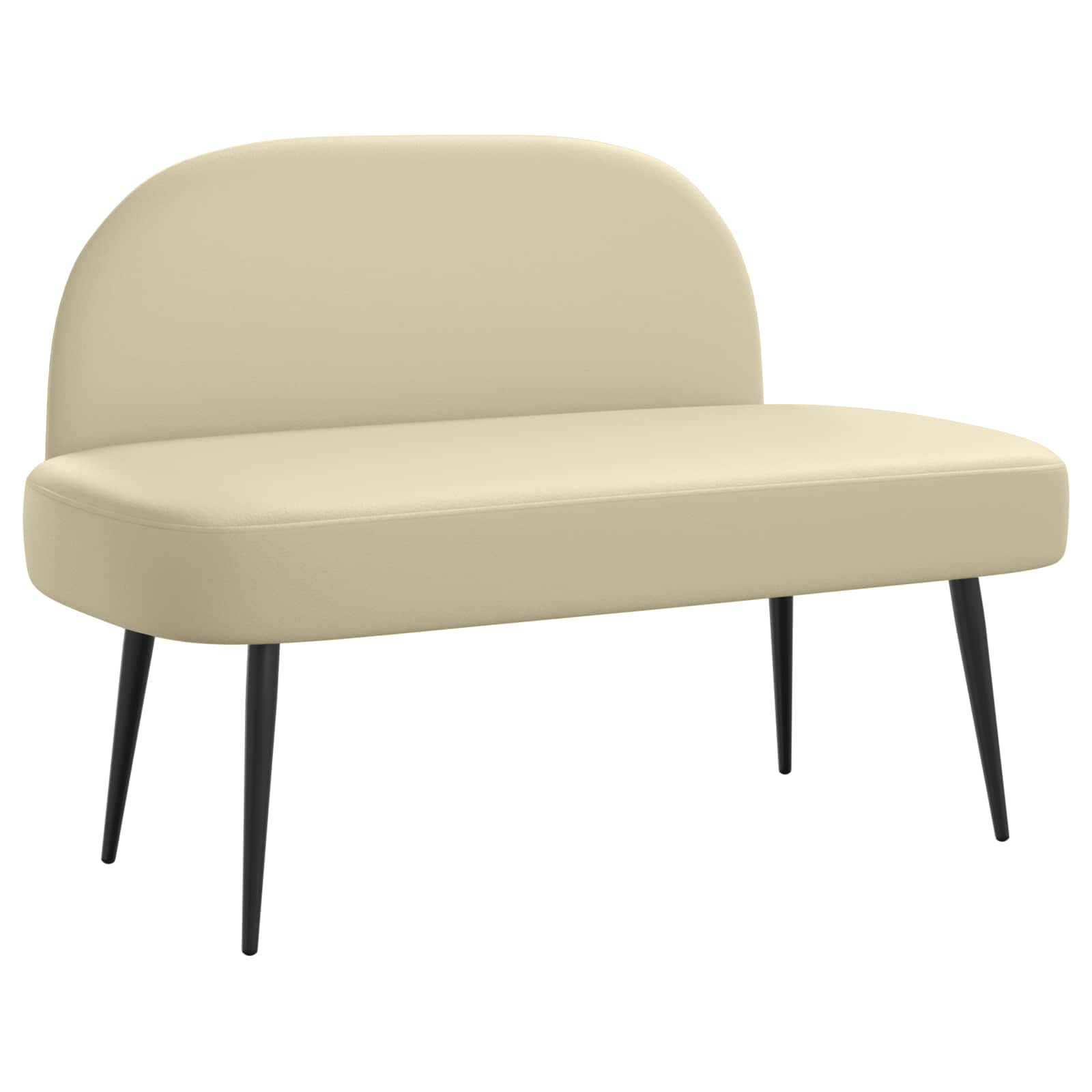 vidaXL Beklede bank met rugleuning Crèmekleurig 110 x 60 x 76 cm
