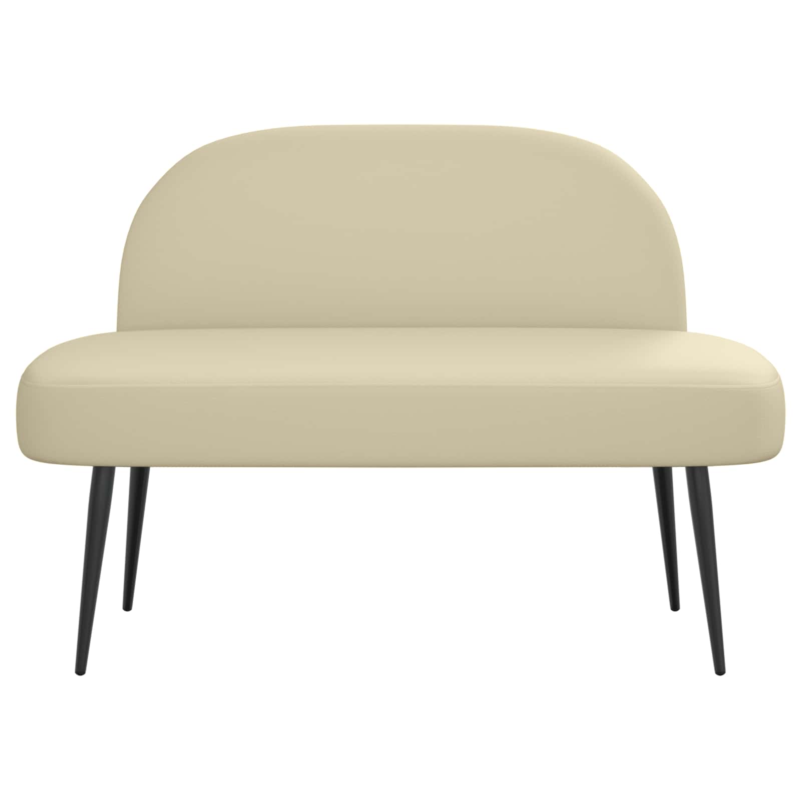 vidaXL Beklede bank met rugleuning Crèmekleurig 110 x 60 x 76 cm