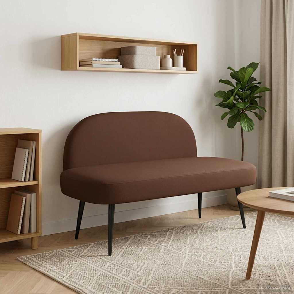 vidaXL Beklede bank met rugleuning Crèmekleurig 110 x 60 x 76 cm