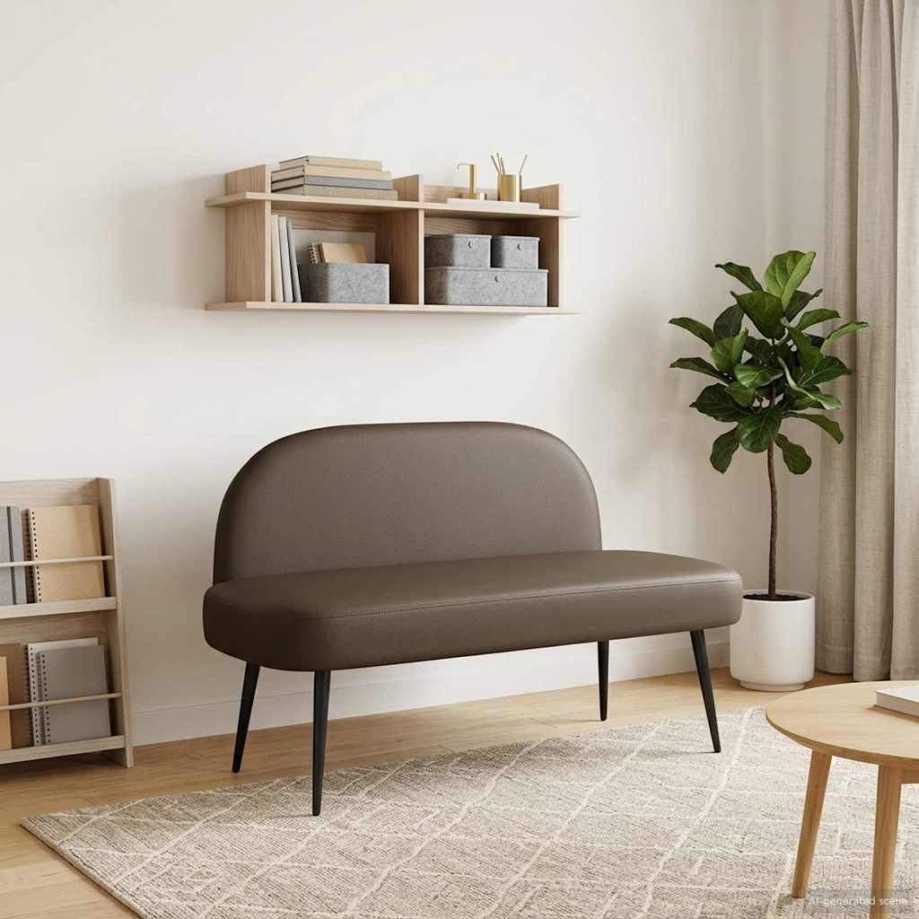 vidaXL Beklede bank met rugleuning Crèmekleurig 110 x 60 x 76 cm