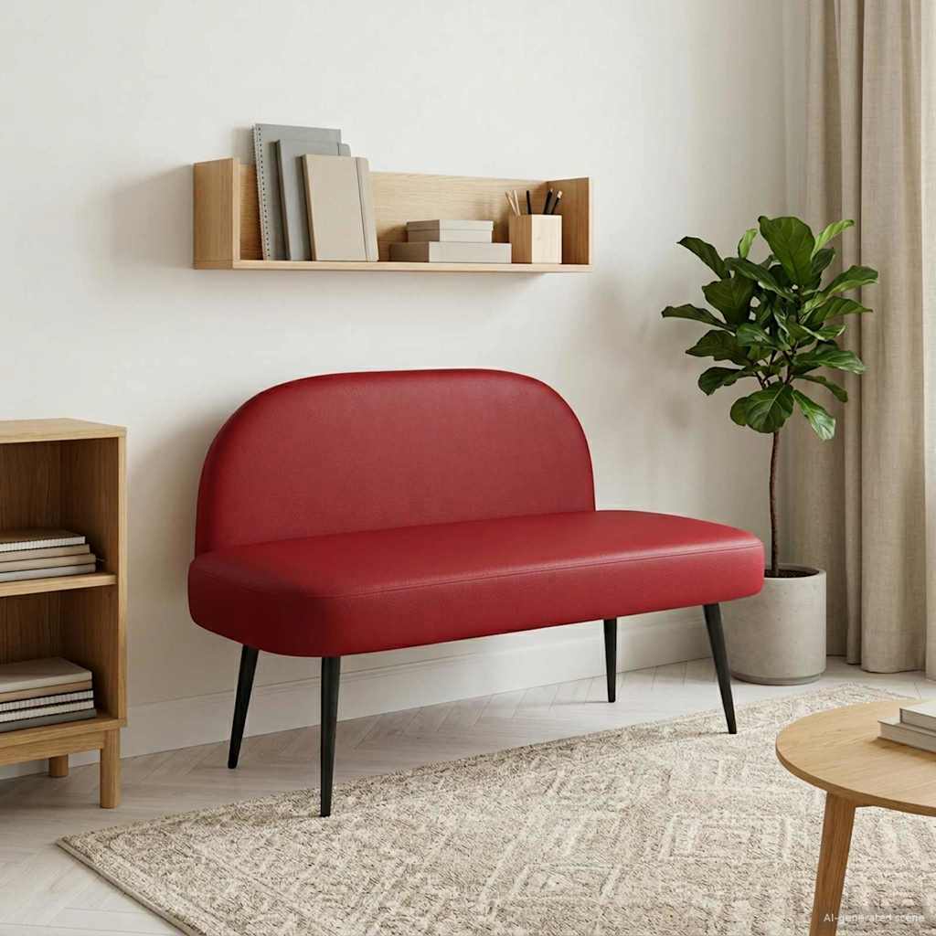 vidaXL Beklede bank met rugleuning Crèmekleurig 110 x 60 x 76 cm