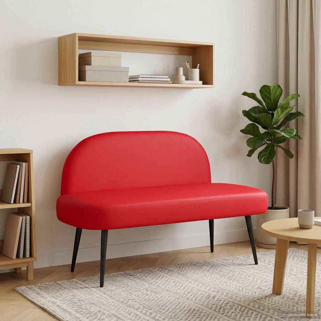 vidaXL Beklede bank met rugleuning Crèmekleurig 110 x 60 x 76 cm