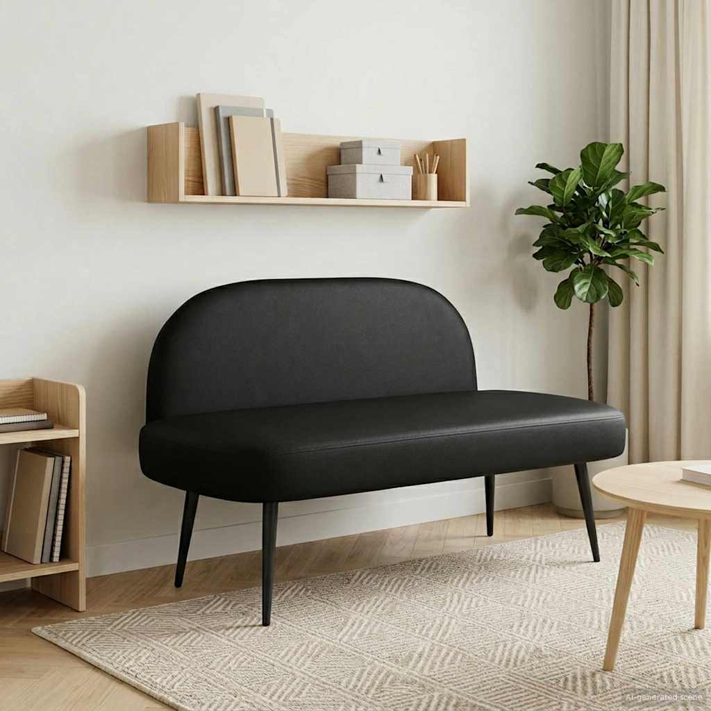 vidaXL Beklede bank met rugleuning Crèmekleurig 110 x 60 x 76 cm