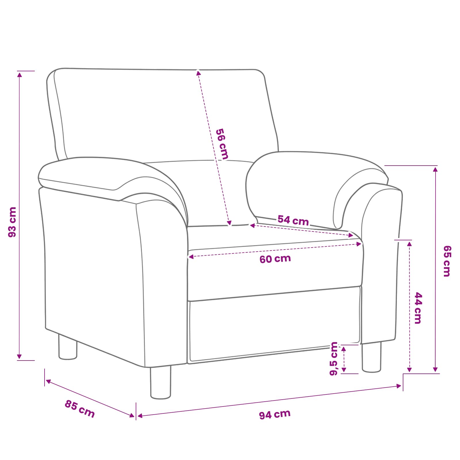 vidaXL Bank Crèmekleurig 94 x 85 x 93 cm fluweel