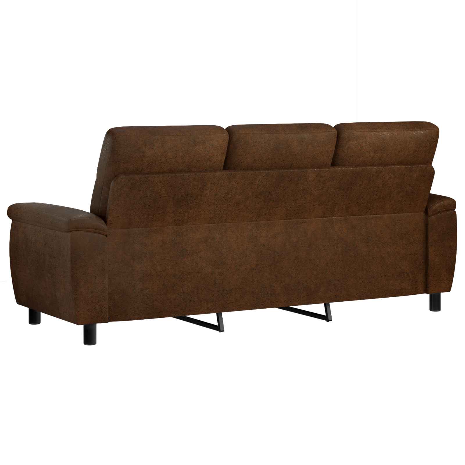 vidaXL Bank Bruin 214 x 90 x 95 cm Nep Suede Leer
