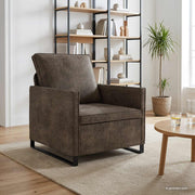 vidaXL Enkele sofa Donkergrijs 70 x 81 x 82 cm Faux Suède Stof