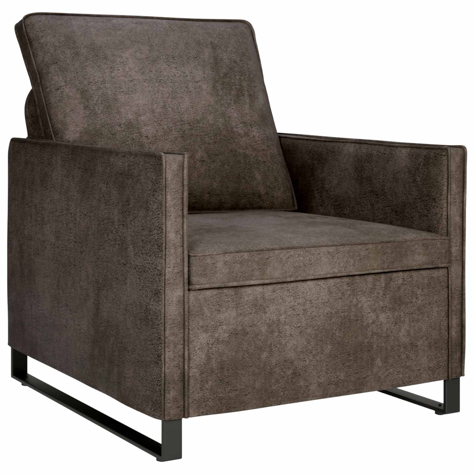vidaXL Enkele sofa Donkergrijs 70 x 81 x 82 cm Faux Suède Stof