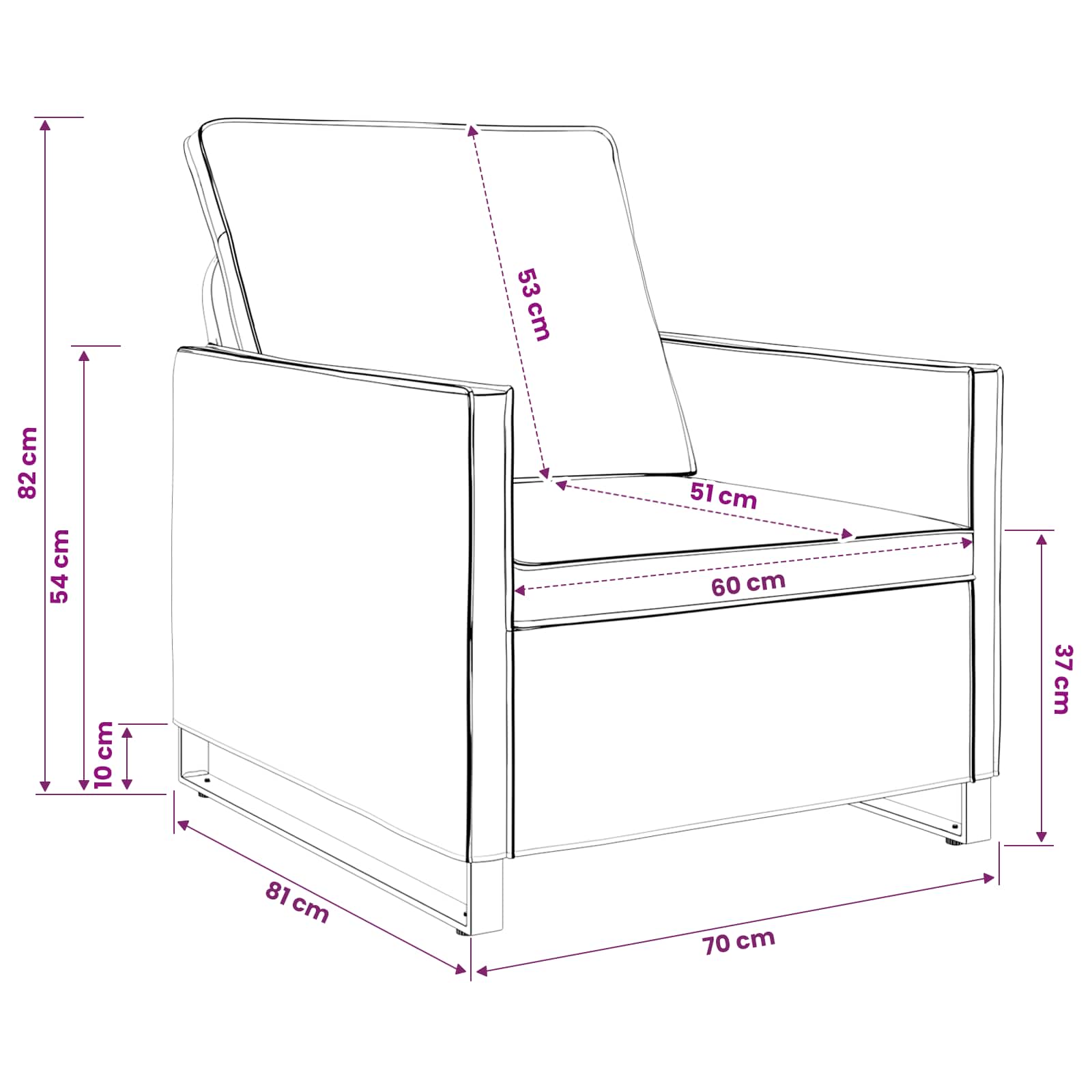 vidaXL Enkele sofa Donkergrijs 70 x 81 x 82 cm Faux Suède Stof