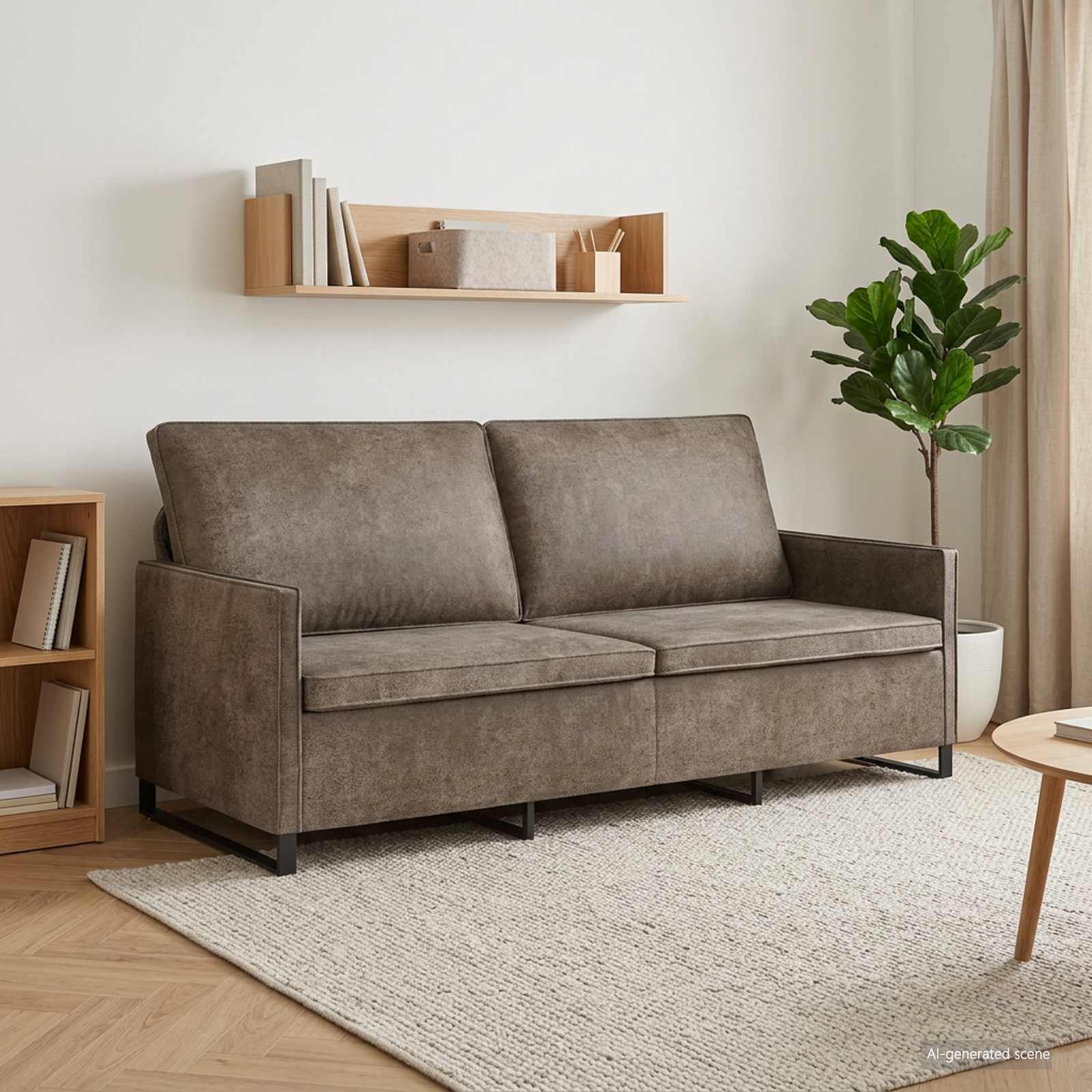 vidaXL Enkele sofa Donkergrijs 70 x 81 x 82 cm Faux Suède Stof