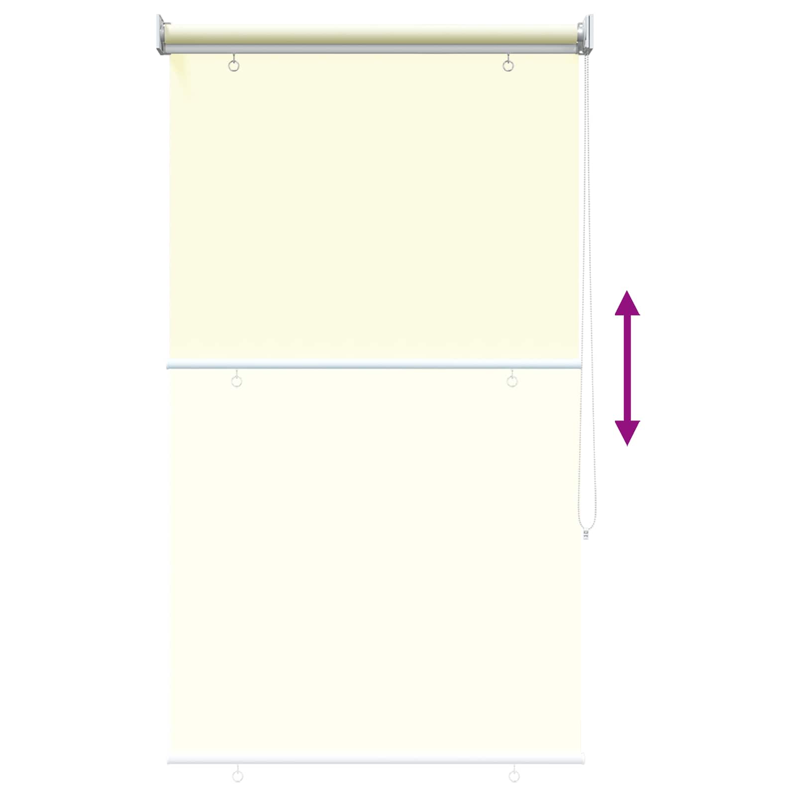 vidaXL Buitenrolgordijn UV-bescherming Crèmekleurig 60 x 140 cm