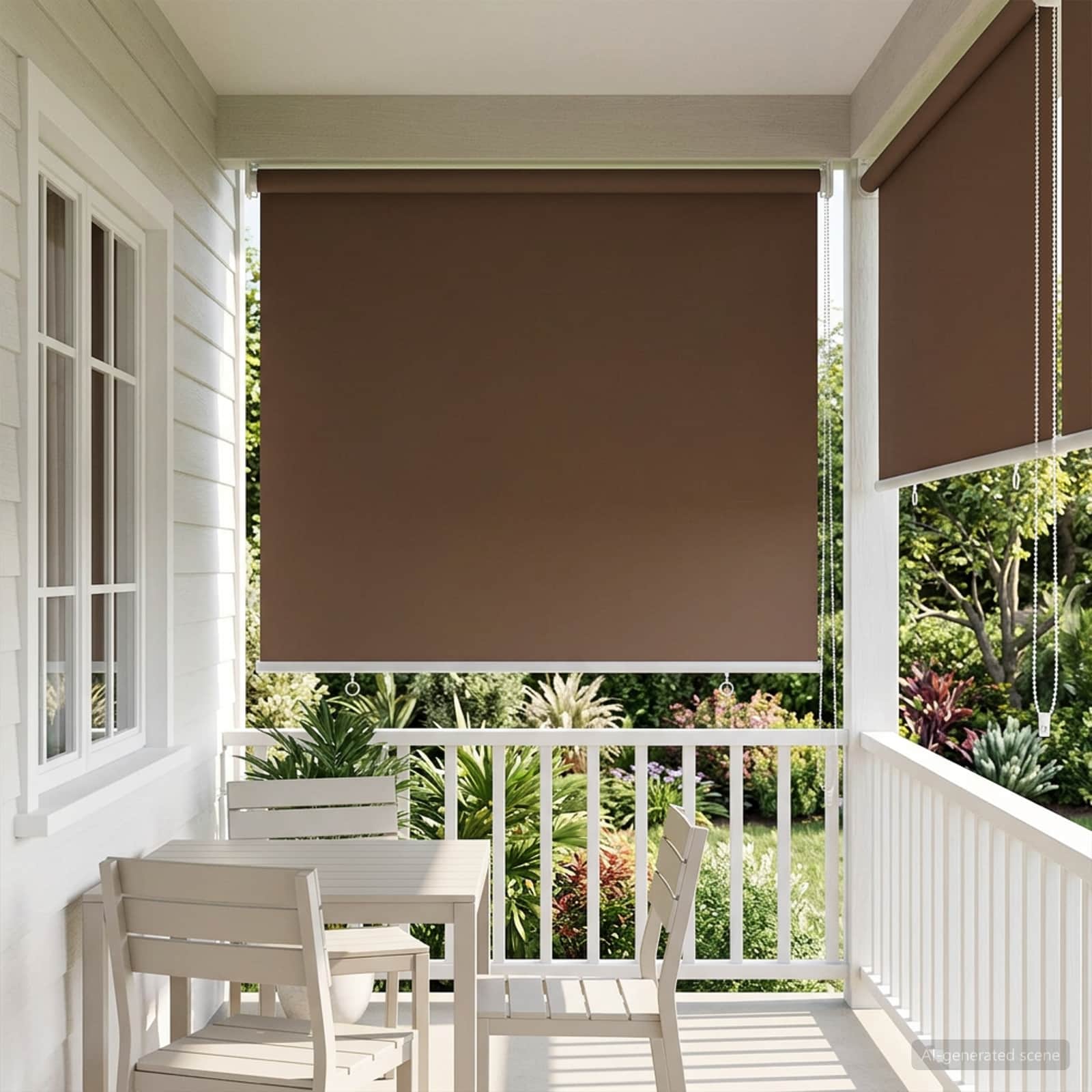 vidaXL Buitenrolgordijn UV-bescherming Crèmekleurig 60 x 140 cm