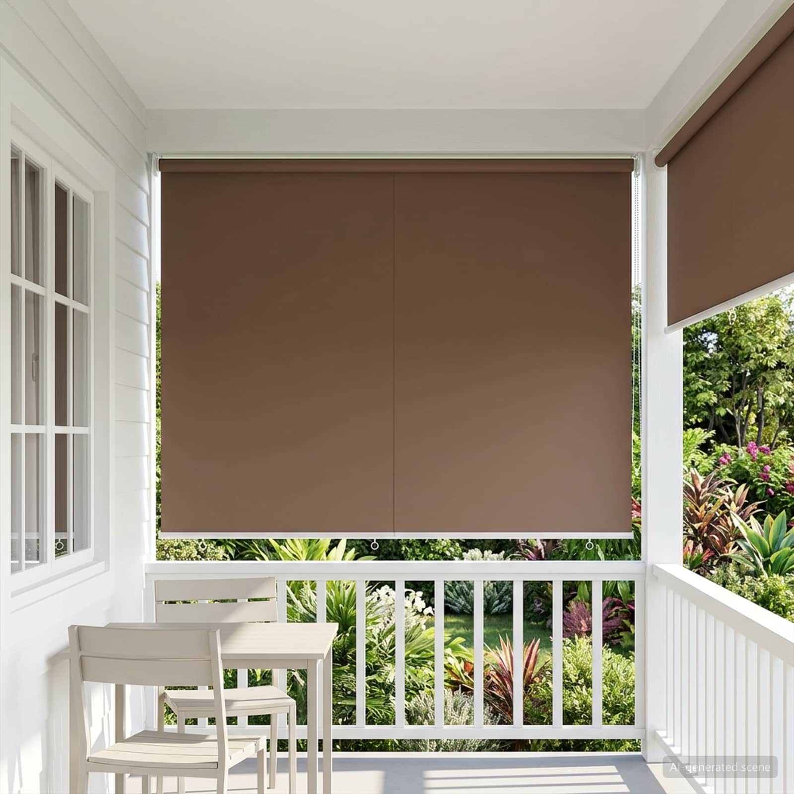 vidaXL Buitenrolgordijn UV-bescherming Crèmekleurig 60 x 140 cm