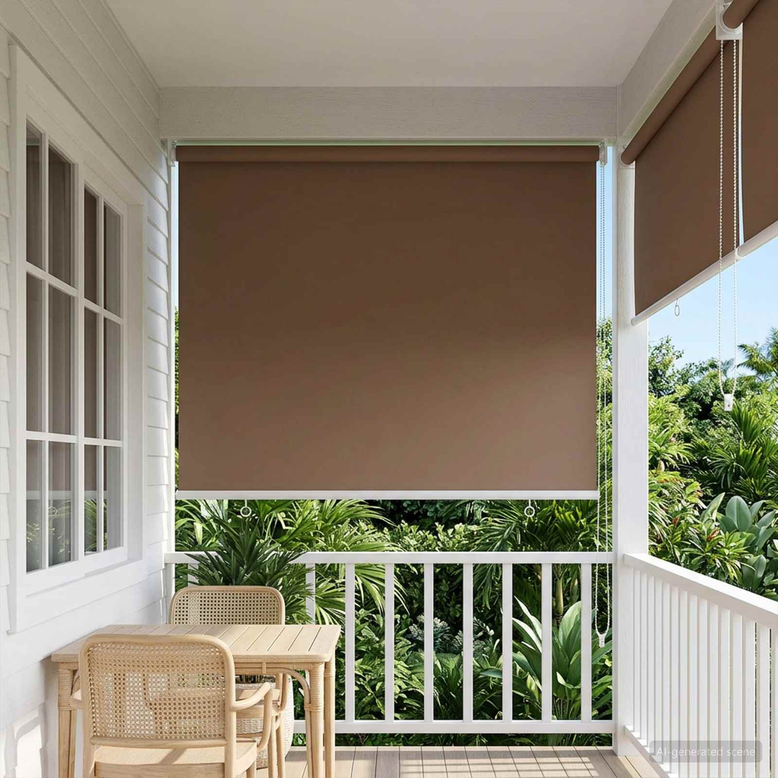 vidaXL Buitenrolgordijn UV-bescherming Crèmekleurig 60 x 140 cm