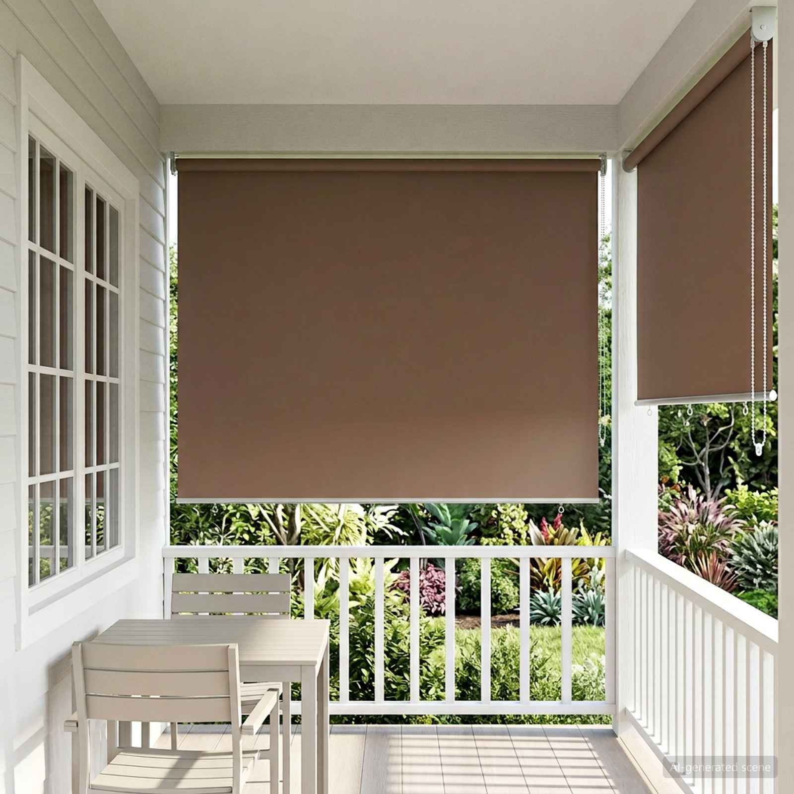 vidaXL Buitenrolgordijn UV-bescherming Crèmekleurig 60 x 140 cm
