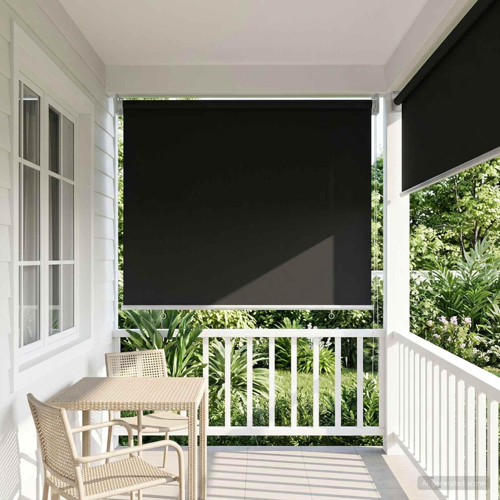 vidaXL Buitenrolgordijn UV-bescherming Crèmekleurig 60 x 140 cm