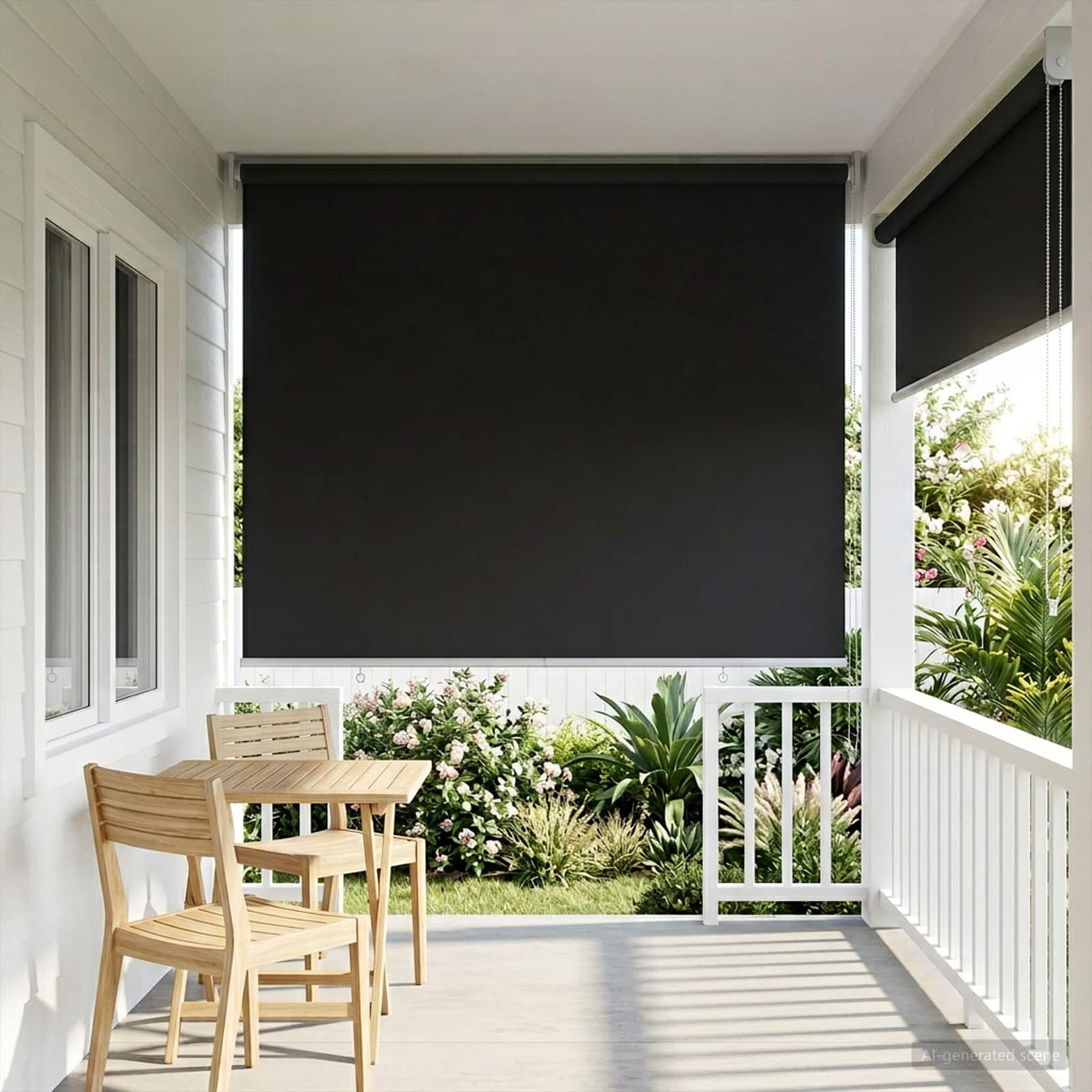 vidaXL Buitenrolgordijn UV-bescherming Crèmekleurig 60 x 140 cm