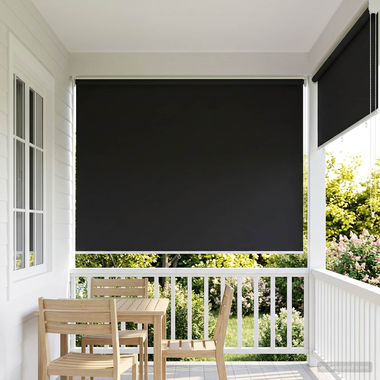 vidaXL Buitenrolgordijn UV-bescherming Crèmekleurig 60 x 140 cm