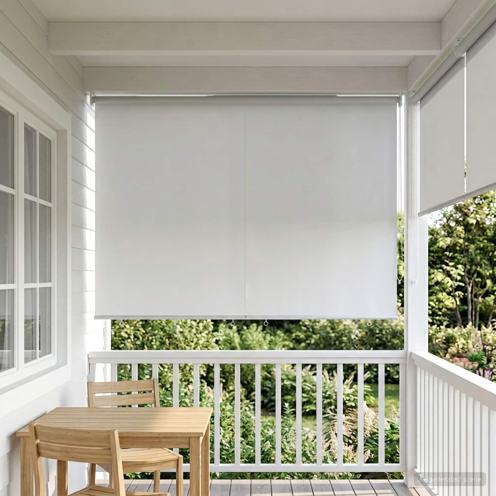 vidaXL Buitenrolgordijn UV-bescherming Crèmekleurig 60 x 140 cm