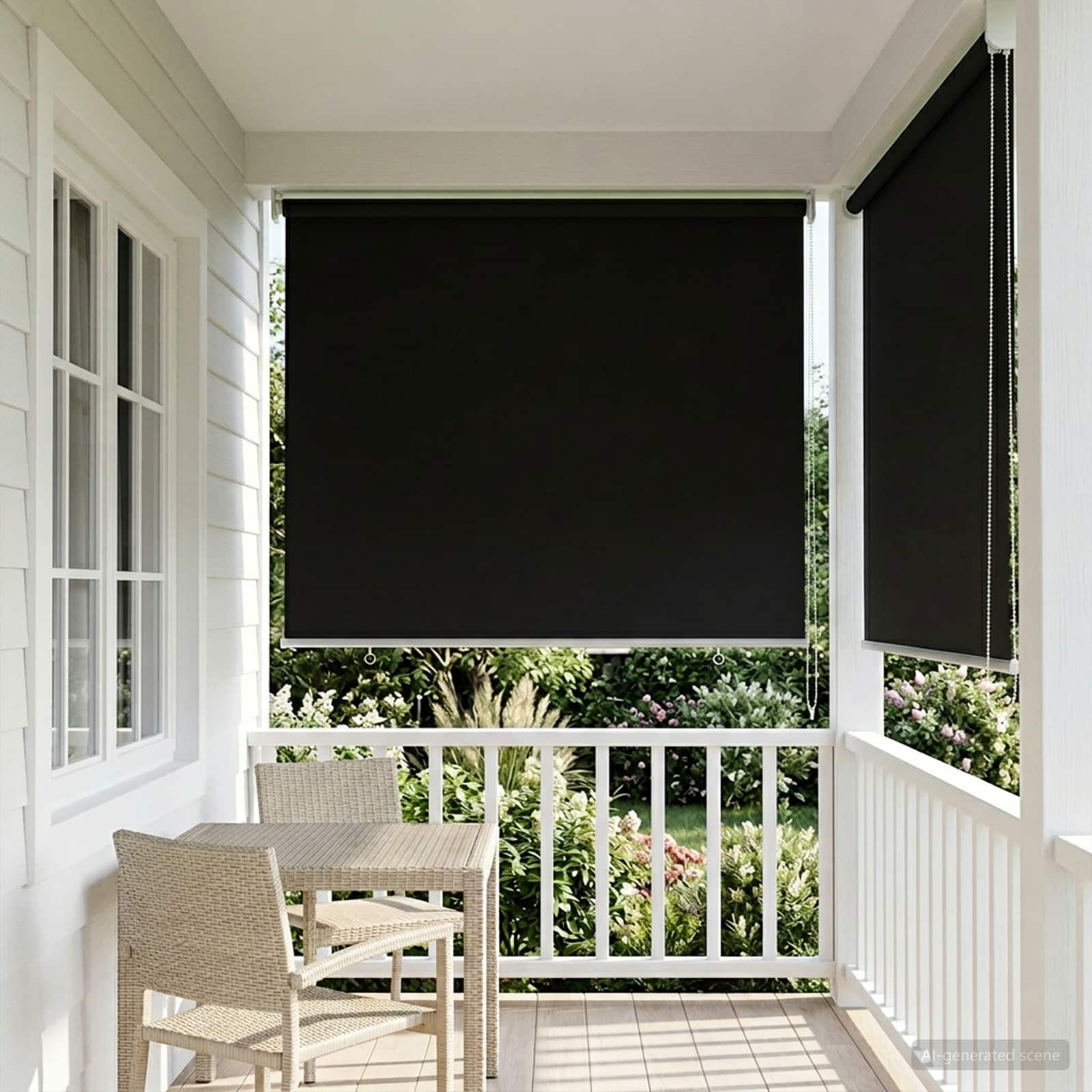 vidaXL Buitenrolgordijn UV-bescherming Crèmekleurig 60 x 140 cm