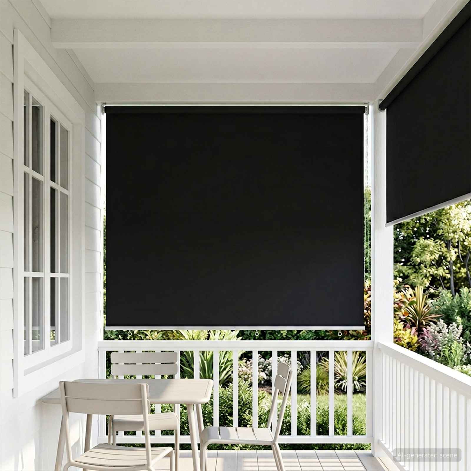 vidaXL Buitenrolgordijn UV-bescherming Crèmekleurig 60 x 140 cm
